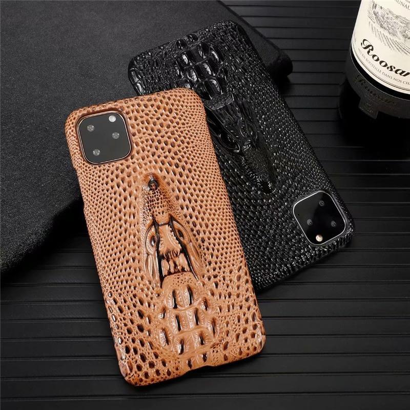 3D Snake Pattern Leather Iphone Cases