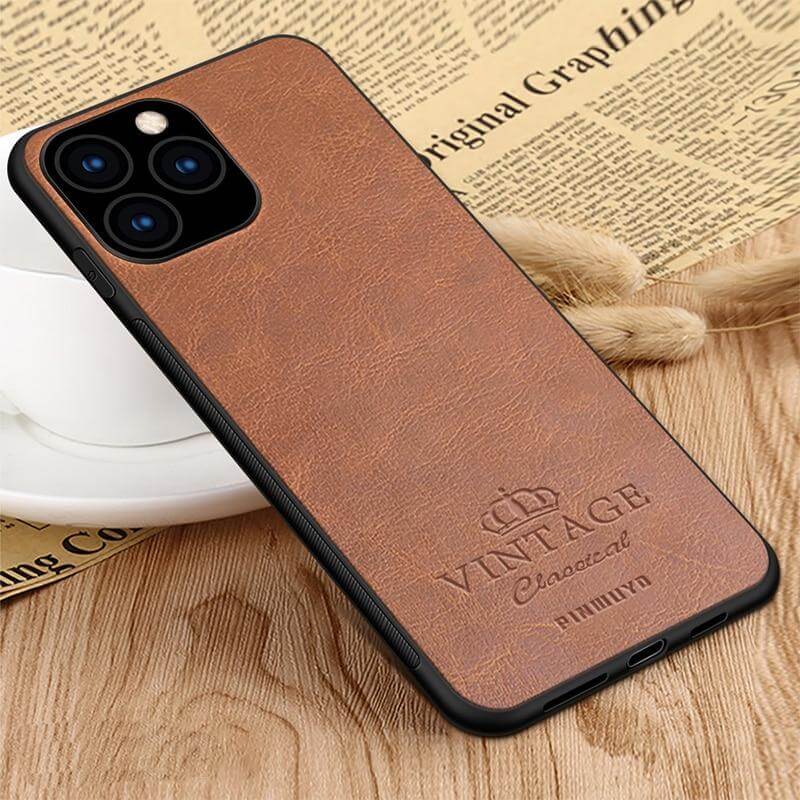 Retro Leather Soft Edge iPhone 11 Case - Image 0