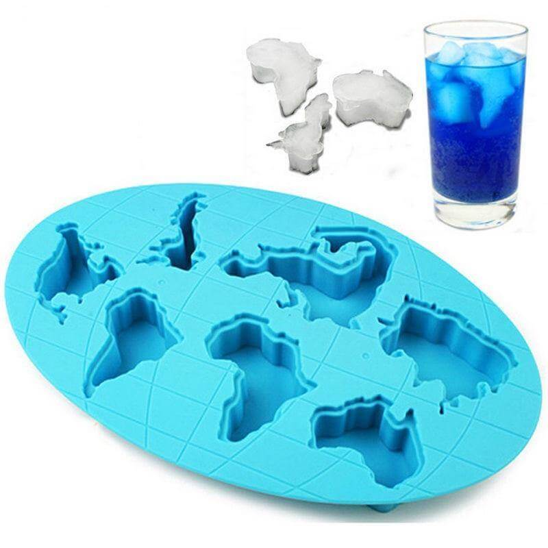 Earth Continents Silicone Ice Tray Mold