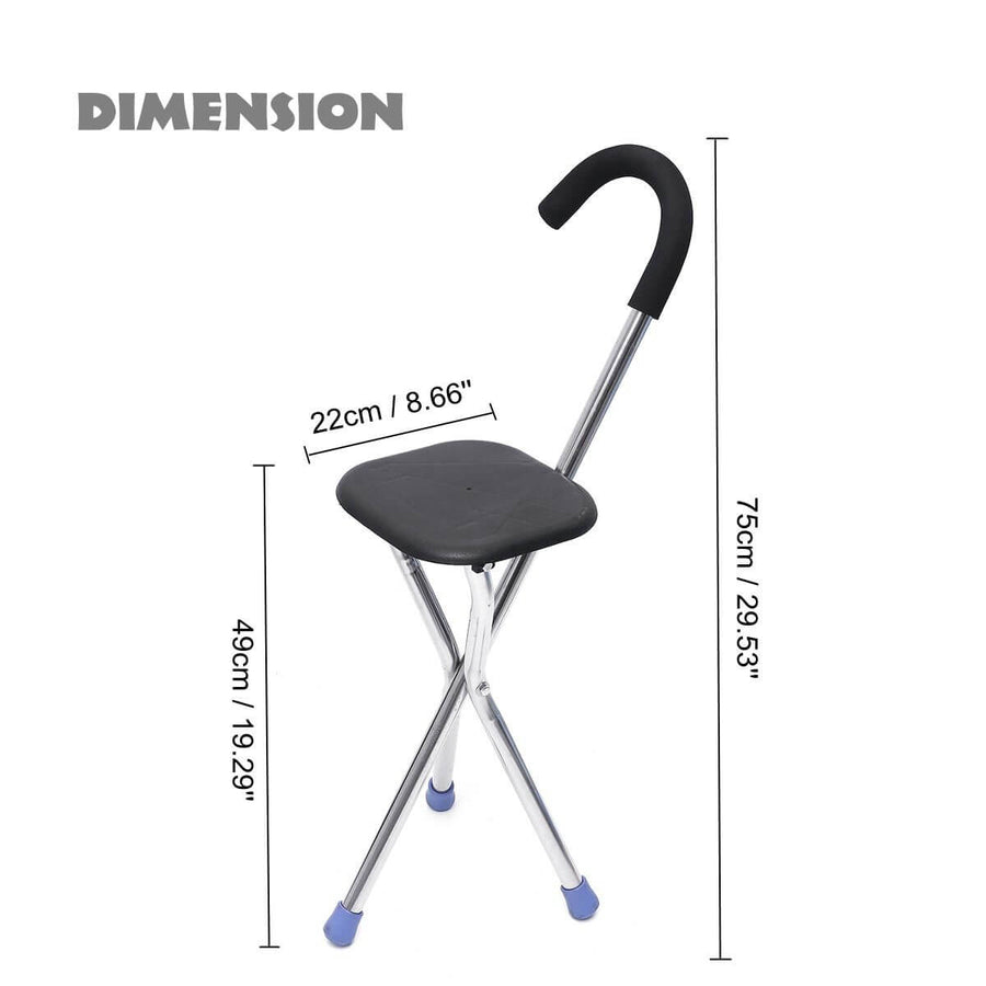 2 In 1 Portable Lightweight Walking Stick With Chair - Image 2