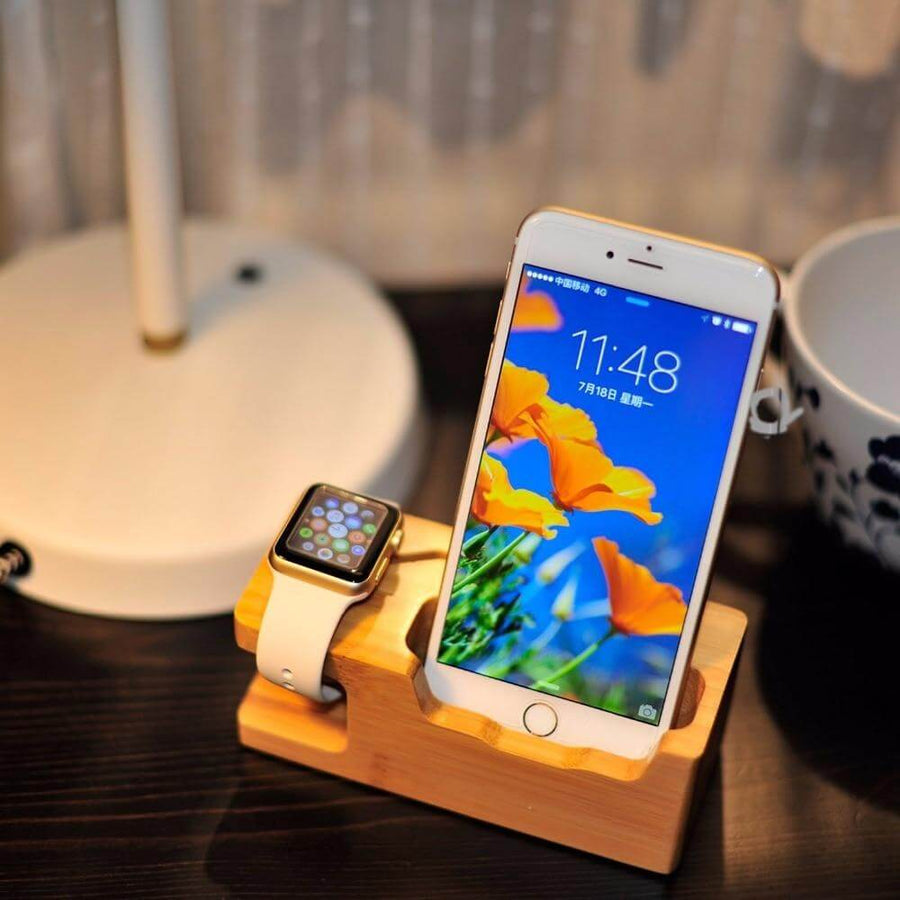 Bamboo Wood Charger Station for Apple Products - Image 3