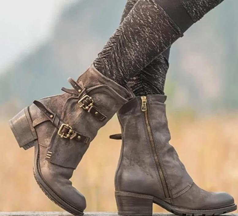 Punk Style Vintage Ankle Boots - Image 0