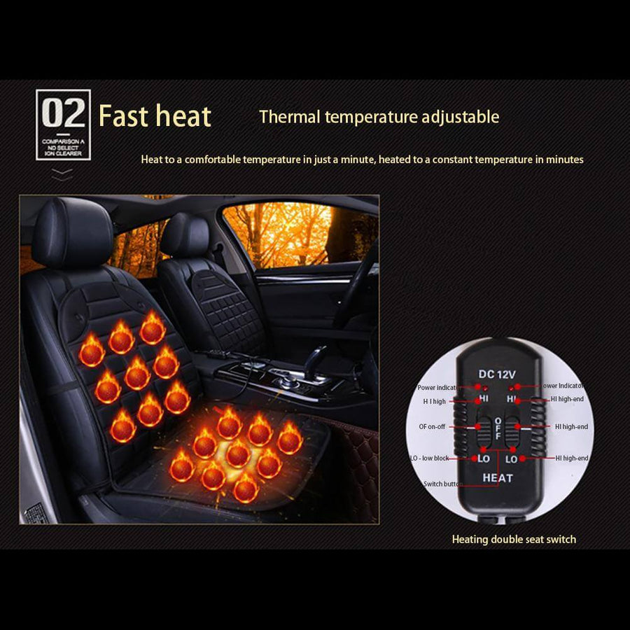 Universal 2Pcs/Set 12V Heated Car Seat Cushion Pad - Image 1