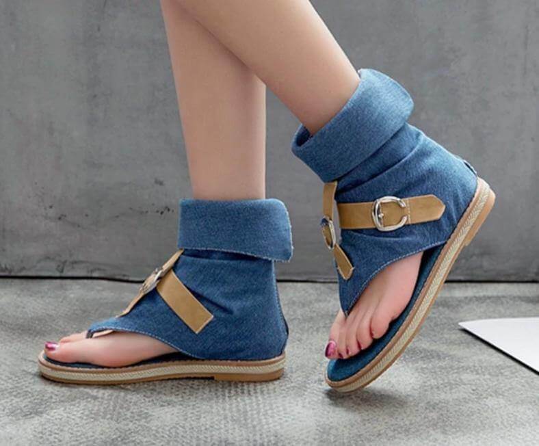 Gladiator Buckle Jean Sandals - Image 0