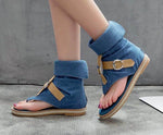 Gladiator Buckle Jean Sandals - MaviGadget