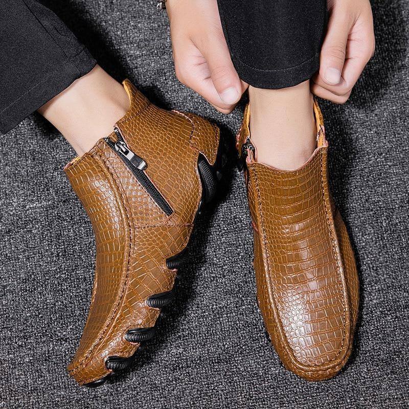 Leather Vintage Outdoor Fur Winter Ankle Boots - Image 17