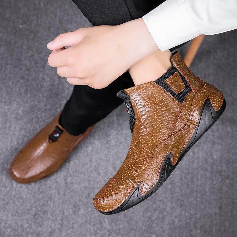 Leather Vintage Outdoor Fur Winter Ankle Boots - Image 16