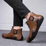 Leather Vintage Outdoor Fur Winter Ankle Boots - MaviGadget