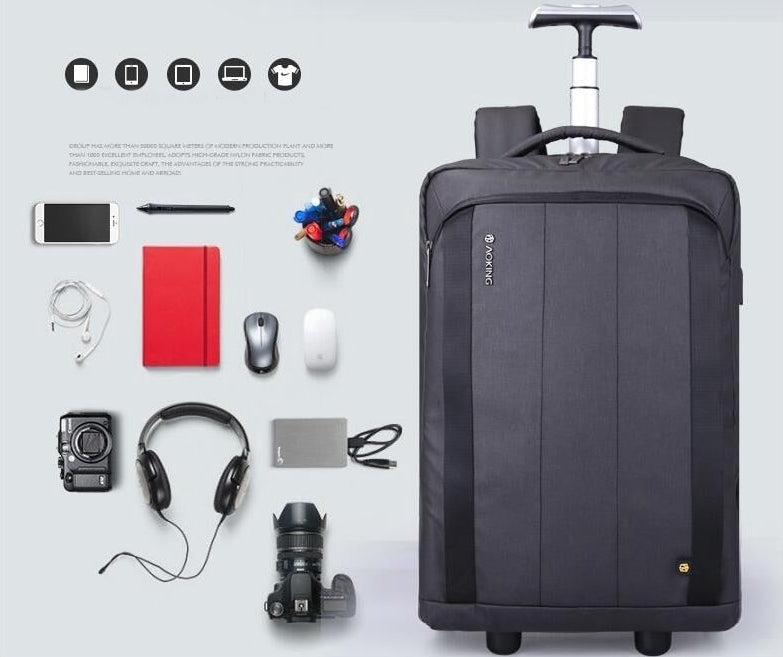 Men Business Travel Trolley Backpack - Image 3