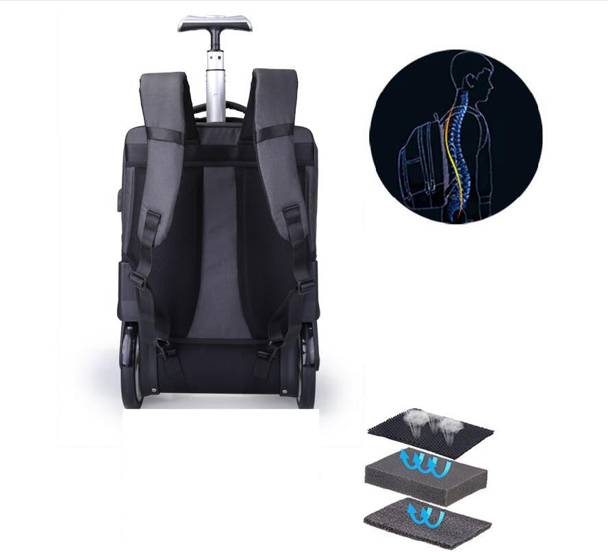 Men Business Travel Trolley Backpack - Image 8