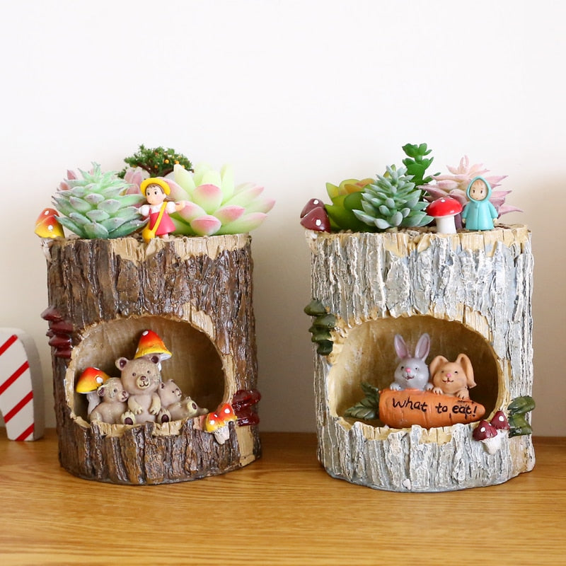 Creative Animal Life Resin Flower Pots - Image 0