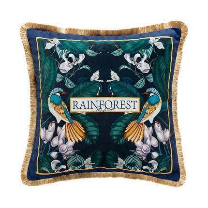Antique Rainforest Chinese Art Velvet Pillowcase - Image 1