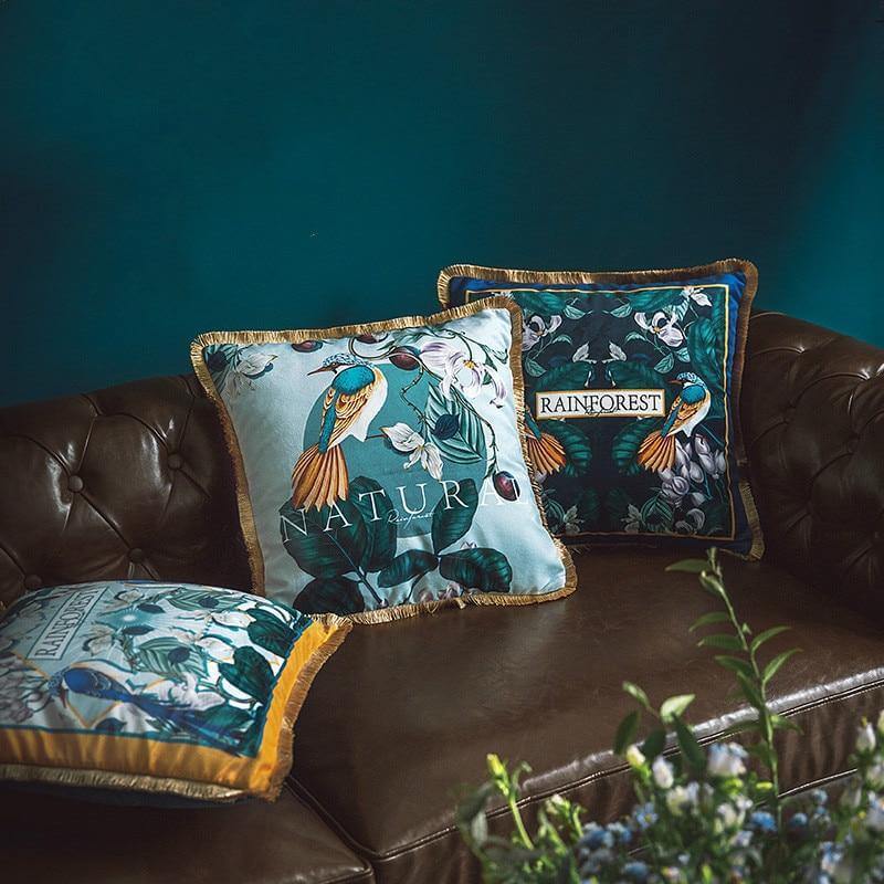 Antique Rainforest Chinese Art Velvet Pillowcase - Image 6