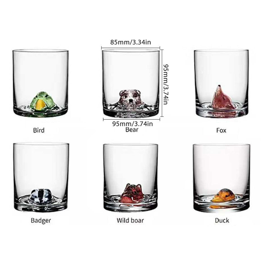 3D Animal Ultra Clear Unique Wine Glass