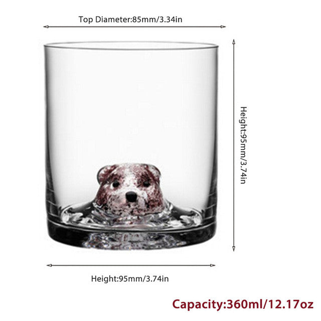 3D Animal Ultra Clear Unique Wine Glass