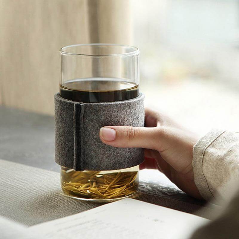 Creative Glass Tea Infuser with Wooden Lid - MaviGadget