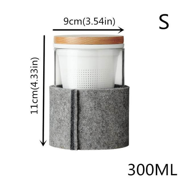 Creative Glass Tea Infuser with Wooden Lid - Image 2