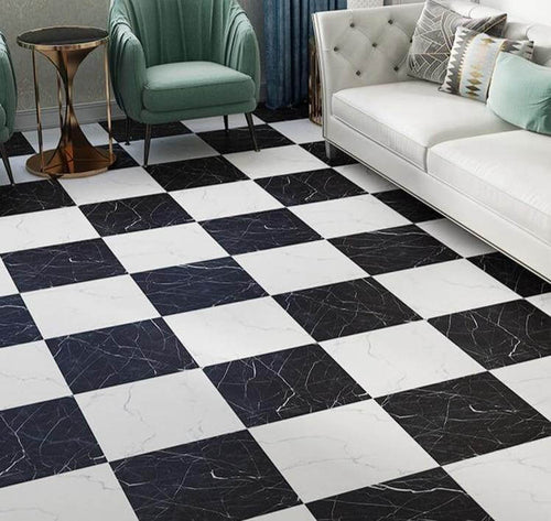 Waterproof Modern Bathroom Kitchen Marble Floor Tile Sticker - Image 0
