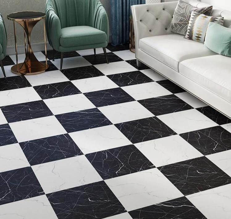 Waterproof Modern Bathroom Kitchen Marble Floor Tile Sticker - Image 0