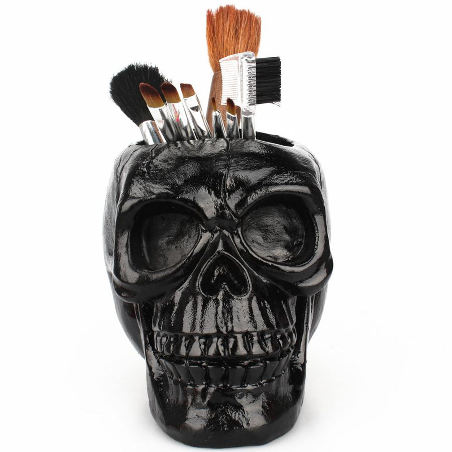 Resin Black Skull Makeup Organizer - Image 1