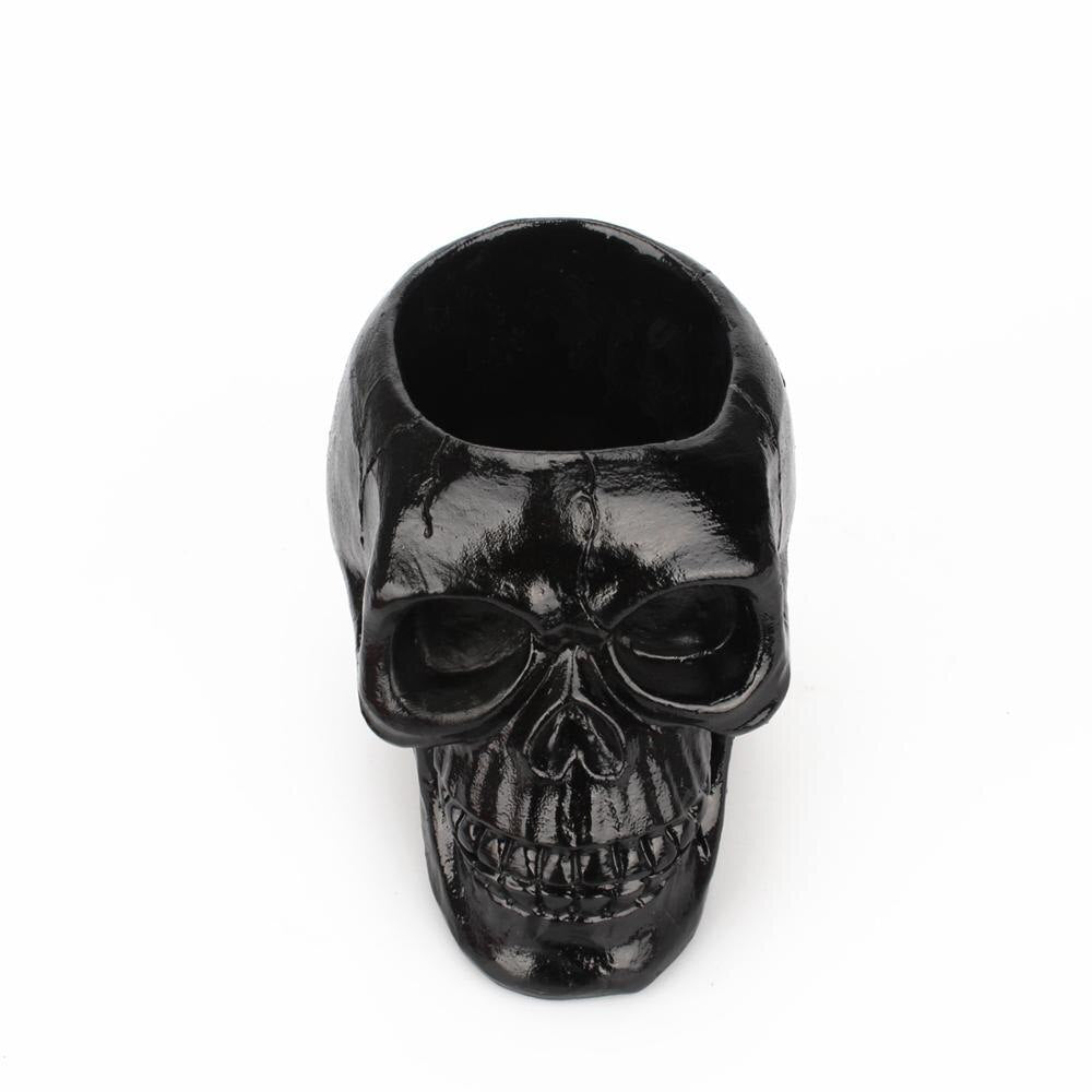 Resin Black Skull Makeup Organizer