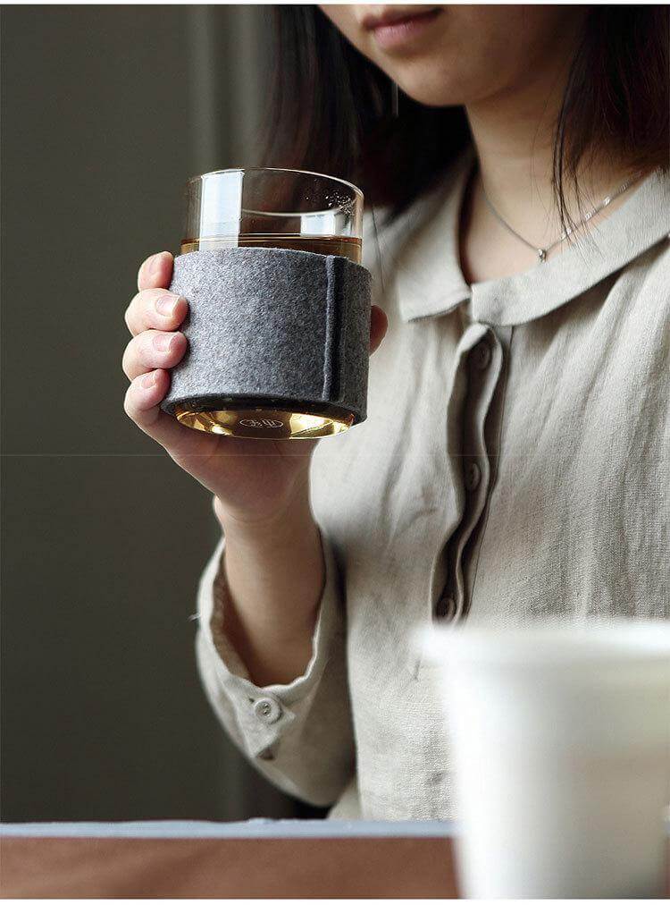 Creative Glass Tea Infuser with Wooden Lid - MaviGadget