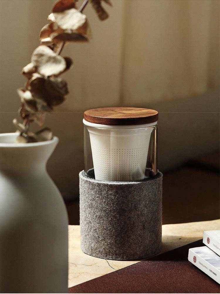 Creative Glass Tea Infuser with Wooden Lid - Image 11