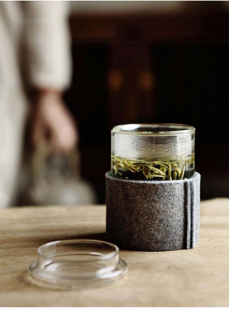 Creative Glass Tea Infuser with Wooden Lid - Image 7