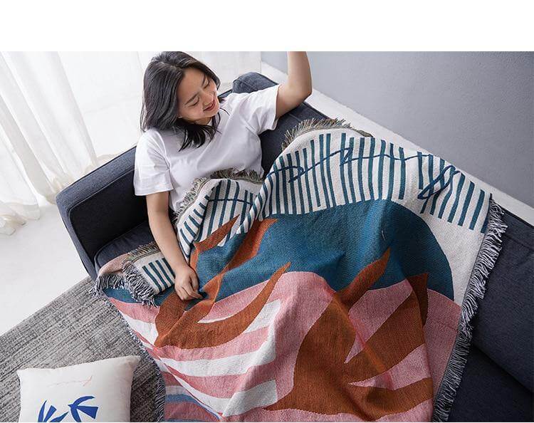 Nordic Geometric Throw Blankets - Image 10