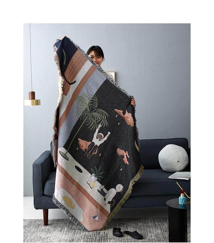 Nordic Geometric Throw Blankets - Image 8