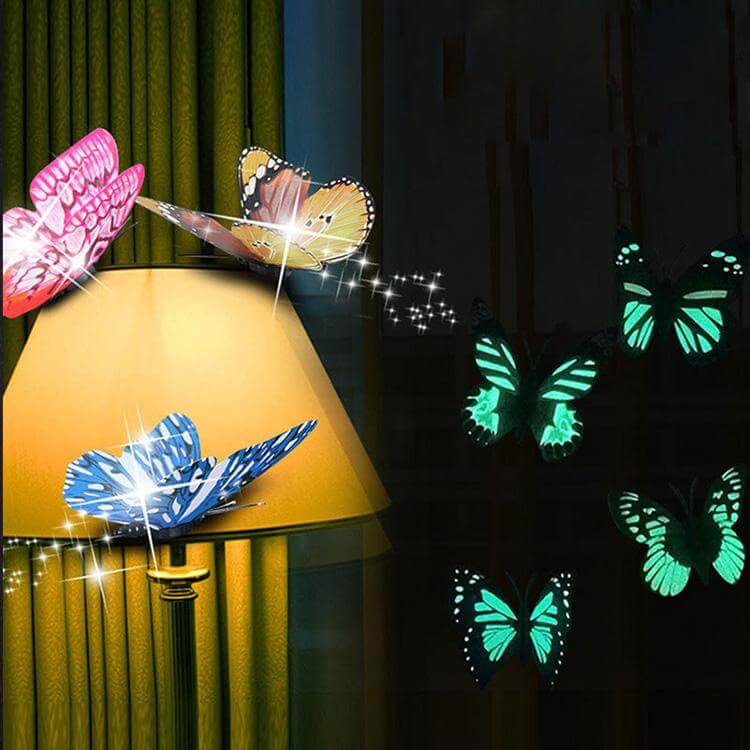 12 Pcs Luminous Butterfly Sticker - Image 2
