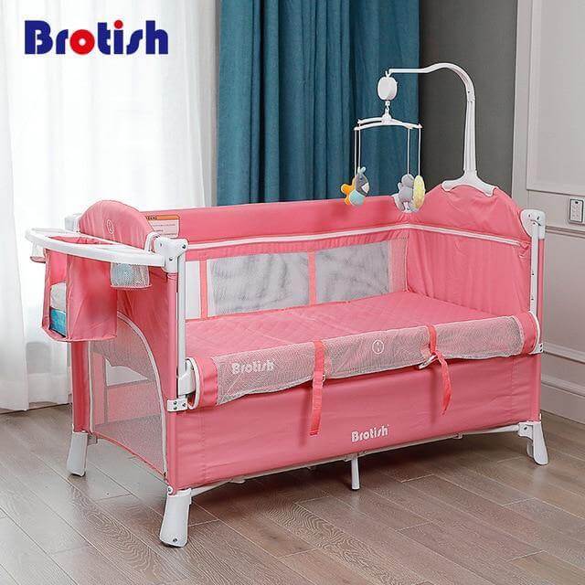 Multifunctional Foldable Baby Bed with Removable Side - Image 4