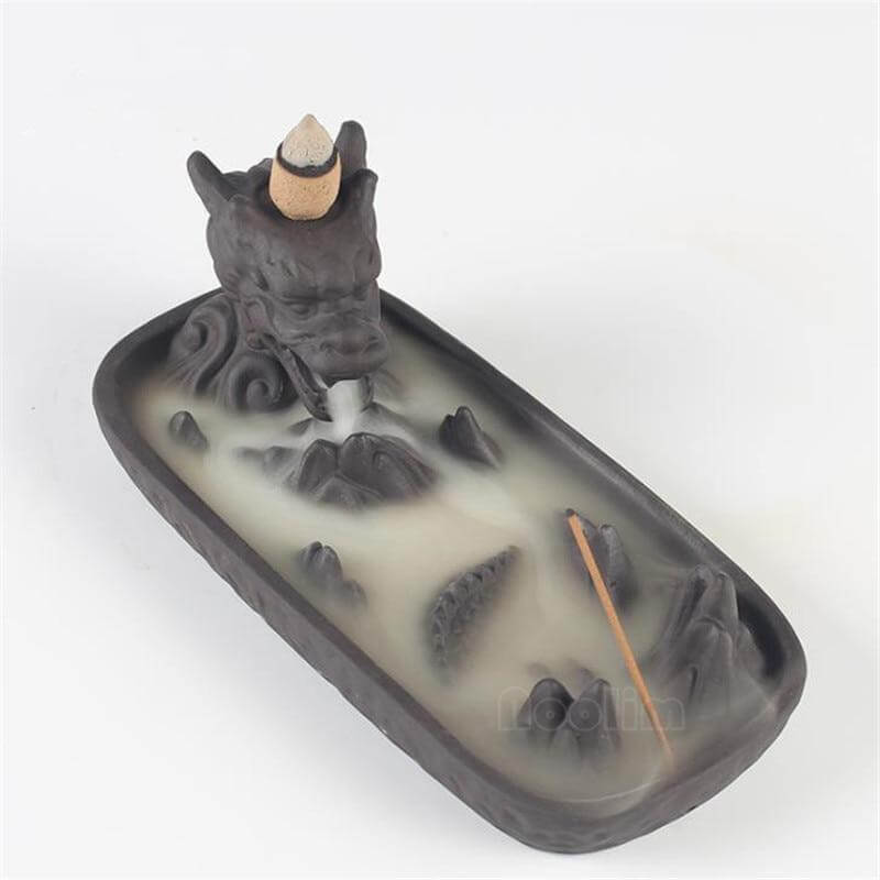 Ceramic Dragon Censer  Smoke Backflow Incense Burner - Image 2