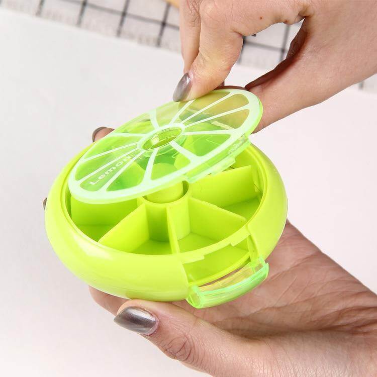 2pcs Weekly Rotating Pill Box Organizer