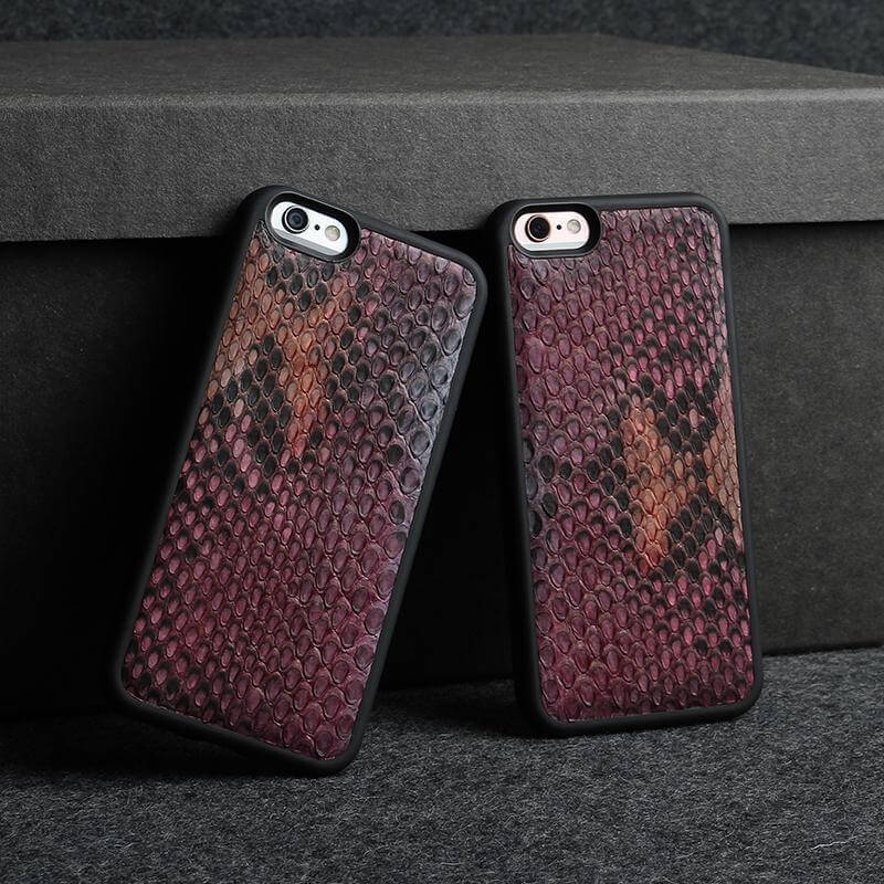 Luxury 3D Natural Python Skin Leather Cases for Iphone Models - Image 0