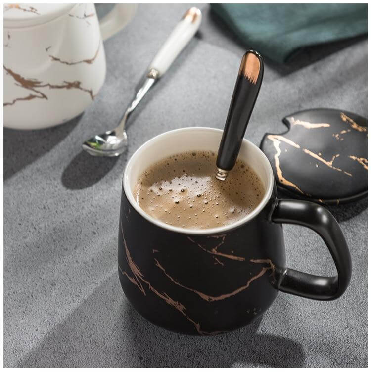Elegant Marble Ceramic Coffee Mug Gift Set - Image 15