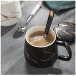 Elegant Marble Ceramic Coffee Mug Gift Set