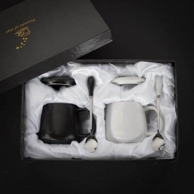 Elegant Marble Ceramic Coffee Mug Gift Set - Image 7