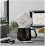 Elegant Marble Ceramic Coffee Mug Gift Set