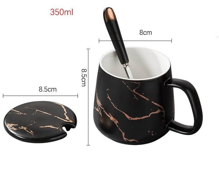 Elegant Marble Ceramic Coffee Mug Gift Set