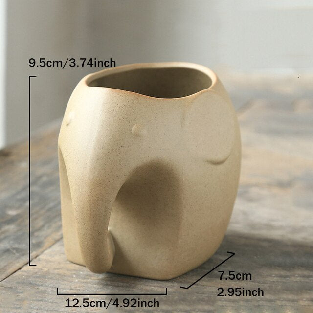 Elephant Minimal Ceramic Flower Pot