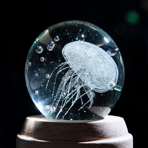 3D Glowing Jellyfish Sculpture Ornament - Image 0