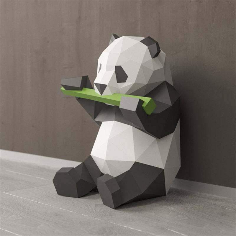 3D Geometric Handmade Panda Wall Decor