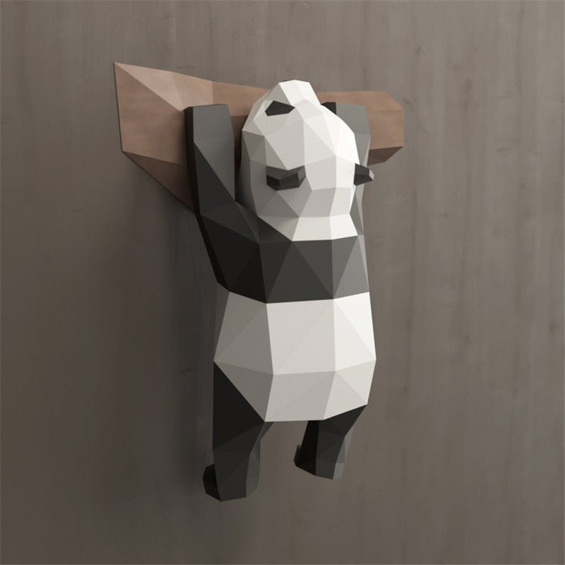 3D Geometric Handmade Panda Wall Decor - Image 1
