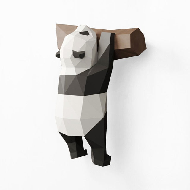 3D Geometric Handmade Panda Wall Decor