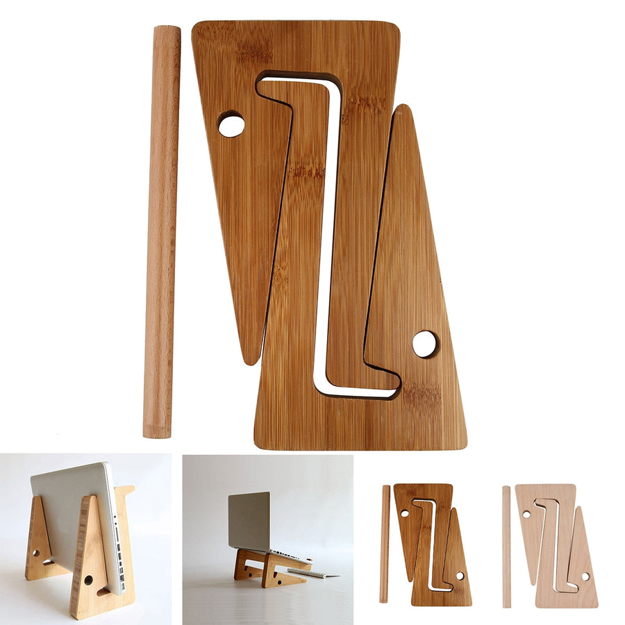 Creative Universal Wooden Detachable Laptop Stand - Image 5