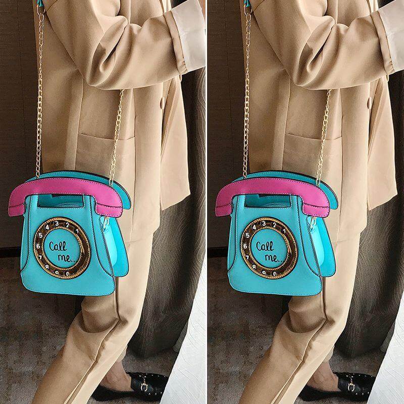 Telephone Shaped Women Retro Crossbody Handbag - Image 0