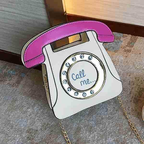 Telephone Shaped Women Retro Crossbody Handbag - Image 5