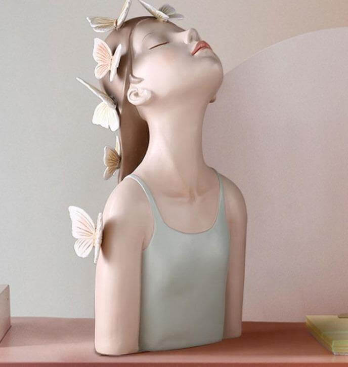 Ceramic Butterfly Girl Home Sculpture - Image 0