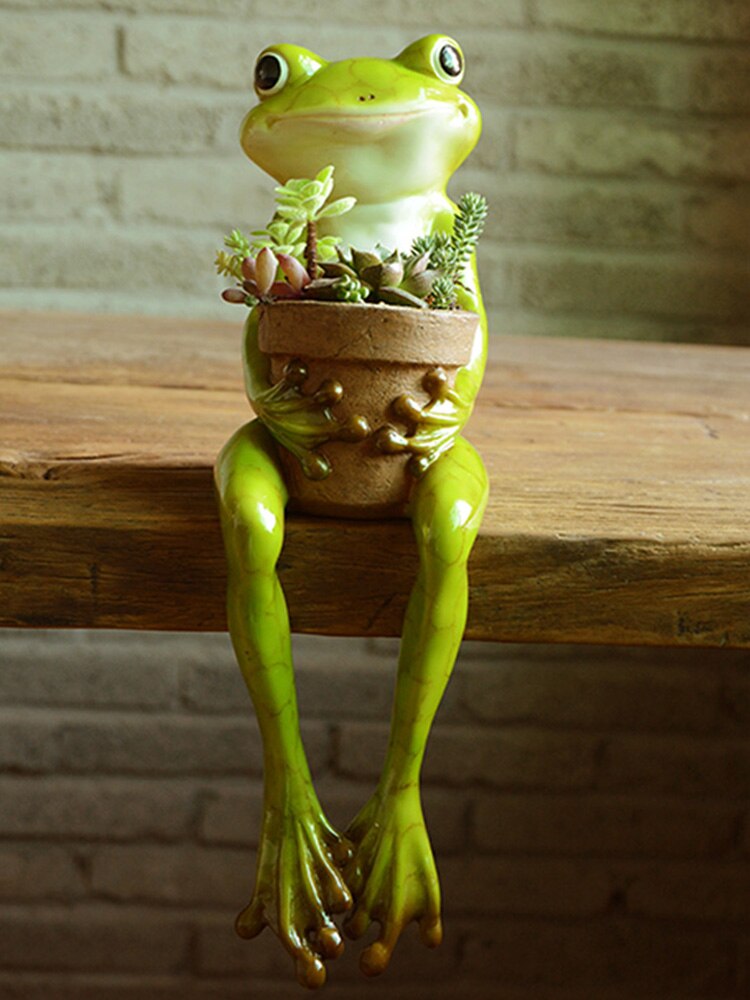 Resin Frog Fairy Flower Pot - Image 4